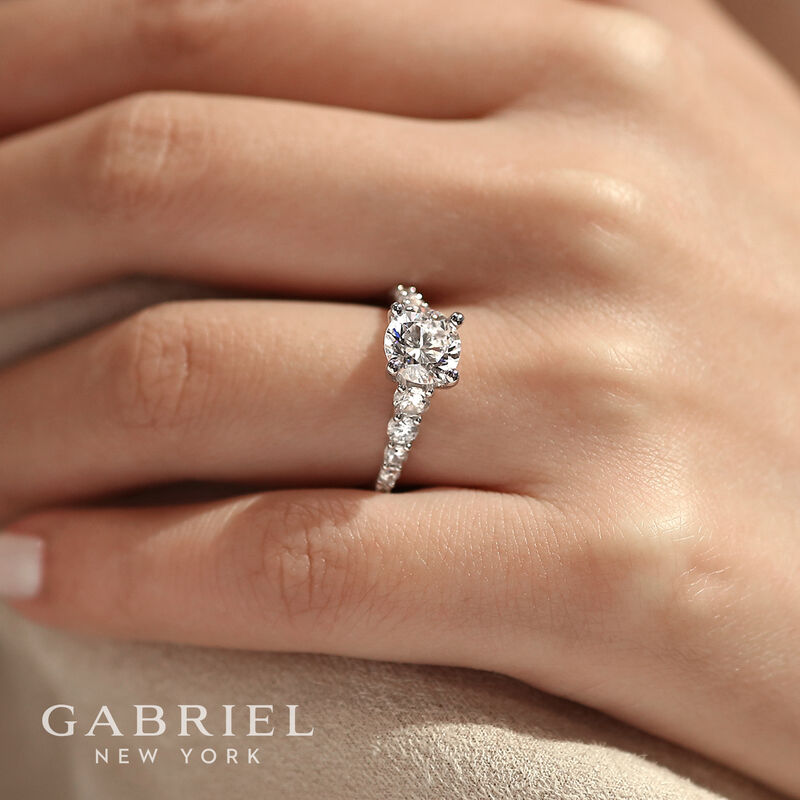 Gabriel & Co. "Reed" 14k White Gold Round Straight Semi-Mount ER11757R6W44JJ image number null