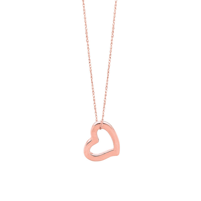 Heart Necklace 18" in 14k Rose Gold image number null
