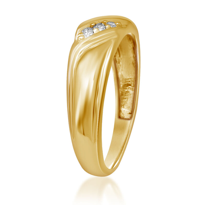 Men's Diamond Slant 1/10ct Wedding Band in 10k Yellow Gold image number null