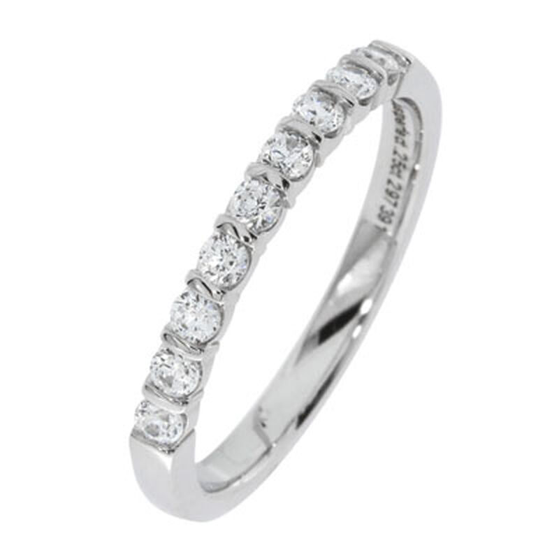 Ladies' 9-Stone 1/4ctw. Bar-Set Diamond Wedding Band in 14K White Gold (GH, SI2) image number null