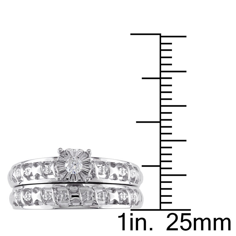 Brilliant-Cut Diamond Bridal Set in Sterling Silver image number null