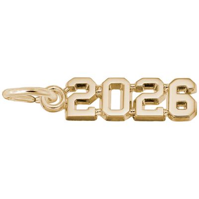 2026 Charm in 10k Yellow Gold