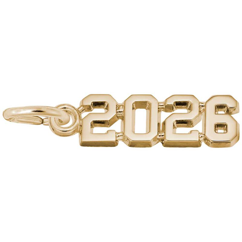 2026 Charm in 10k Yellow Gold image number null
