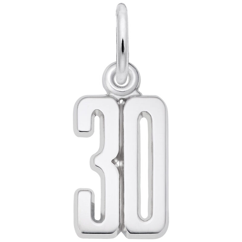Number 30 Charm in Sterling Silver image number null