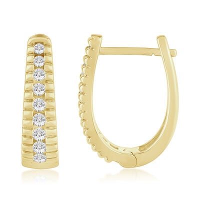 Lab Grown Diamond Fashion Hoop Earrings in Gold Plated
