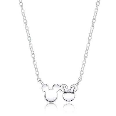 DISNEY© Mickey & Minnie Mouse Necklace in Sterling Silver