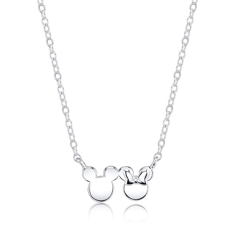 DISNEY© Mickey & Minnie Mouse Necklace in Sterling Silver image number null