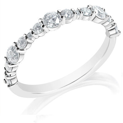 Lab Grown Diamond 5/8ctw. & 14k White Gold Anniversary Ring