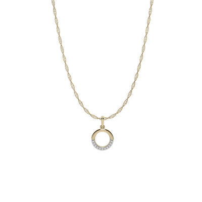 Brilliant-Cut .05ctw. Diamond Open Circle Pendant in 10k Yellow Gold