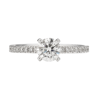 Radiant. Lab Grown 1ctw. Brilliant-Cut Diamond Classic Engagement Ring in 14k White Gold