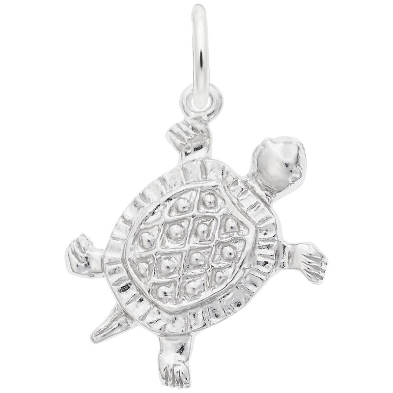 Turtle Shell Charm in 14k White Gold image number null