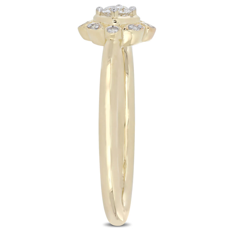 Everly Floral-Inspired 1/6ctw. Diamond Ring in 10k Yellow Gold image number null