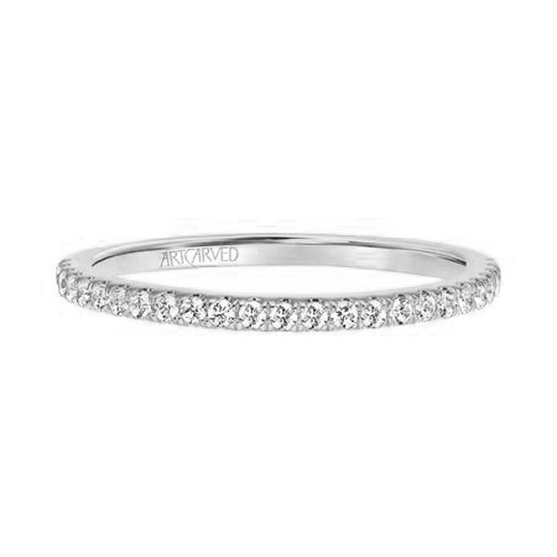 Sybil. ArtCarved Diamond Wedding Band in 14k White Gold image number null