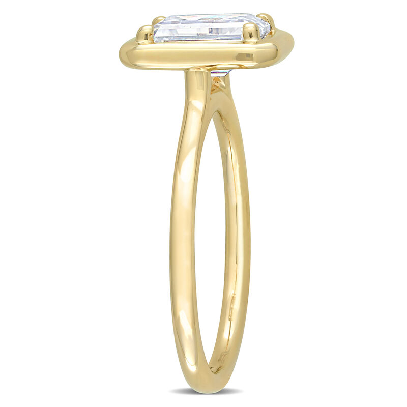 Emerald-Cut 1 3/4ctw. Created Moissanite Solitaire Engagement Ring in 10k Yellow Gold image number null