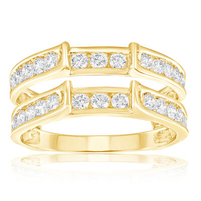Brilliant-Cut 1ctw. Diamond Channel Set Cathedral Insert in 14k Yellow Gold