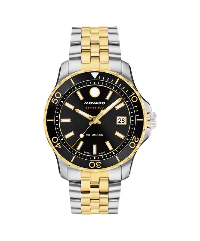 Movado Series 800 Automatic Black Dial Two Tone 2600199 image number null