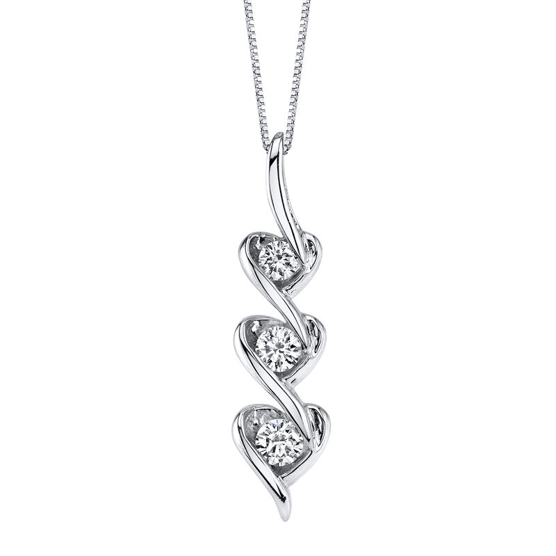 Heart Sirena Pendant 1/7ctw in 14k White Gold image number null