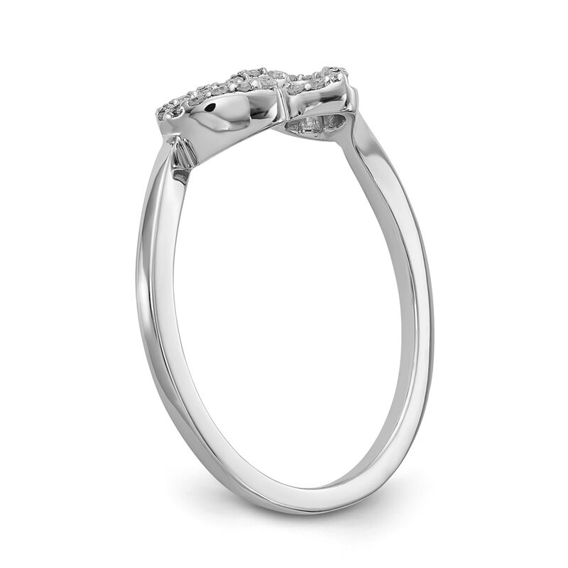 Diamond Double Interlocking Heart Promise Ring in Sterling Silver image number null