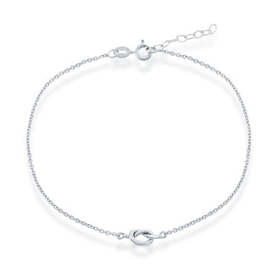 Love Knot Anklet in Sterling Silver