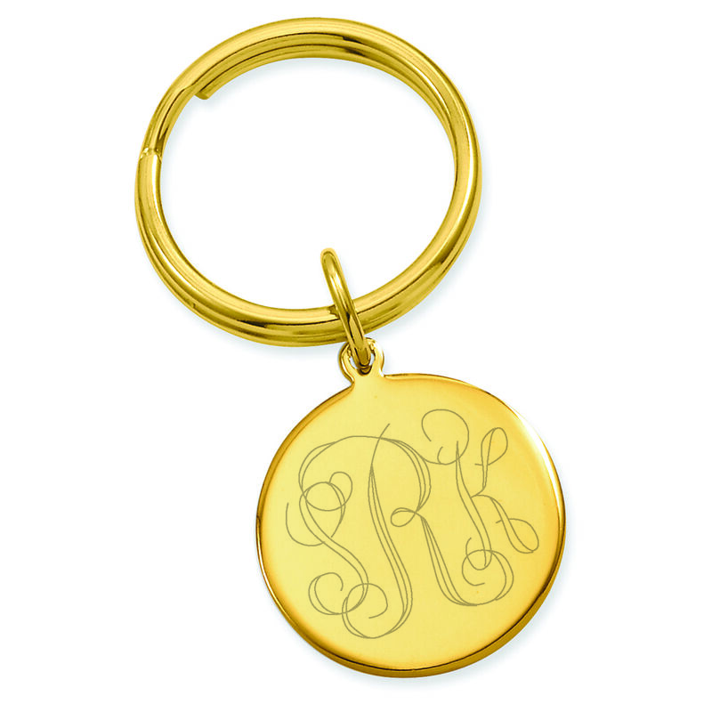 Gold-plated Polished Round Key Ring image number null