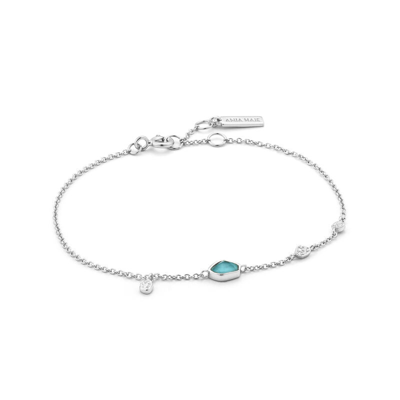 Turquoise Disc Bracelet in Sterling Silver image number null
