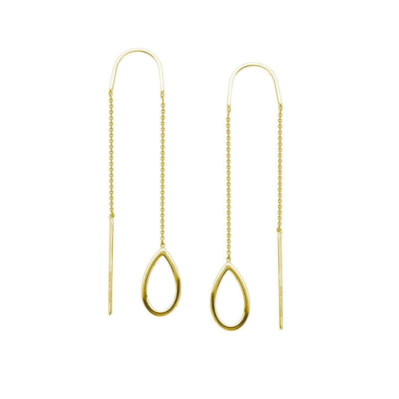 Stationary Open Tear Drop Earrings in 14k Yellow Gold image number null