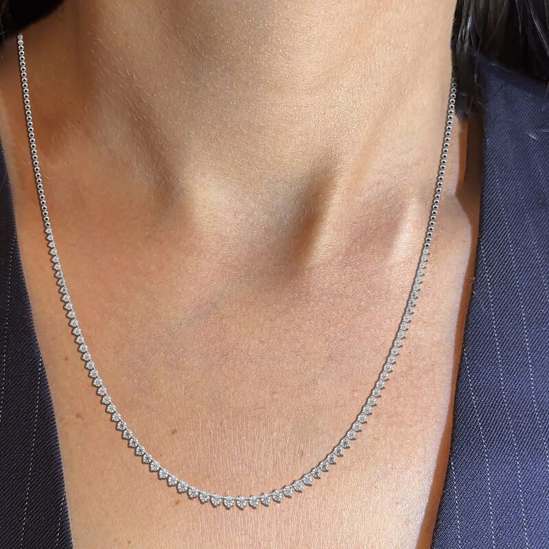 Lab Grown Diamond 3ctw. Tennis Necklace in Sterling Silver image number null
