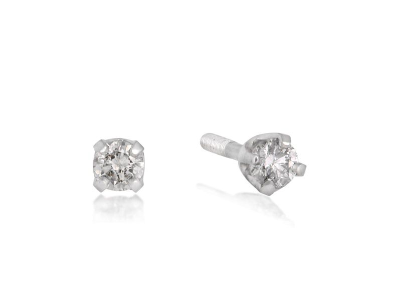 Infant Diamond Stud Earrings in 14k White Gold image number null