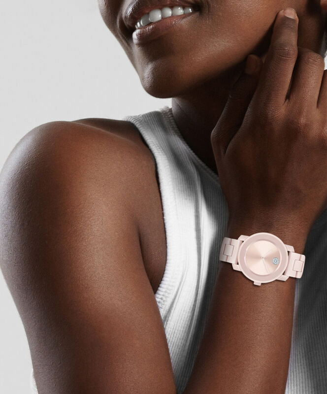 Movado BOLD Ladies’ Pink Ceramic Crystal Dial Bracelet Watch 3600536 image number null