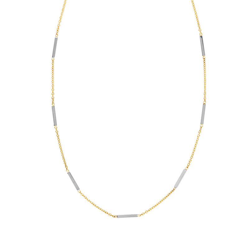 Ladies 7-Bar Flat Fashion 18" Necklace 1.15mm in 14k White & Yellow Gold image number null