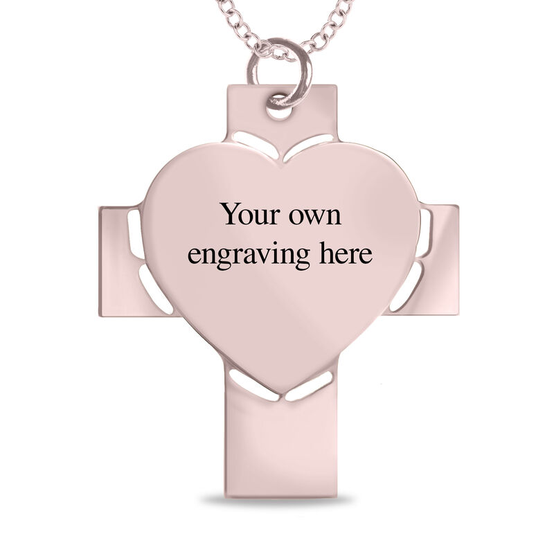 Cross Photo Pendant in 10k Rose Gold image number null