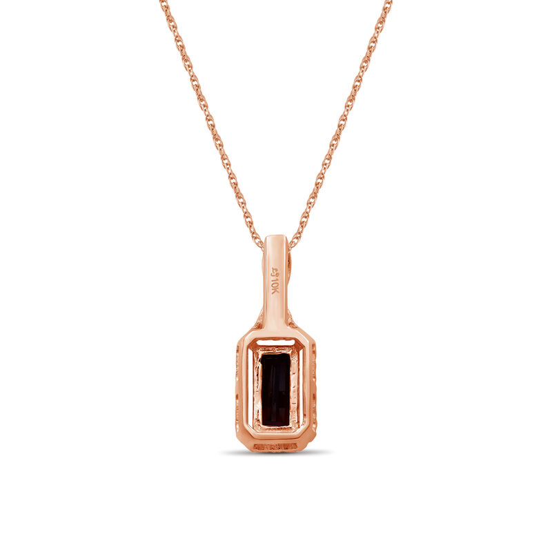 Emerald-Cut Elongated Amethyst & Diamond Pentand in 10k Rose Gold image number null