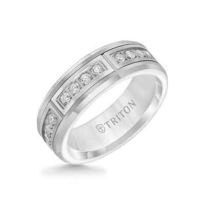 Men's Edge & Tungsten Carbide Wedding Ring (7mm)
