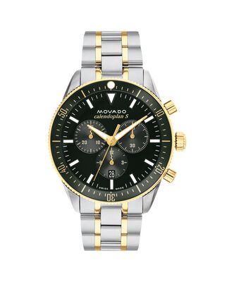 Movado Heritage Calendoplan Chronograph Watch Green Dial 3650167