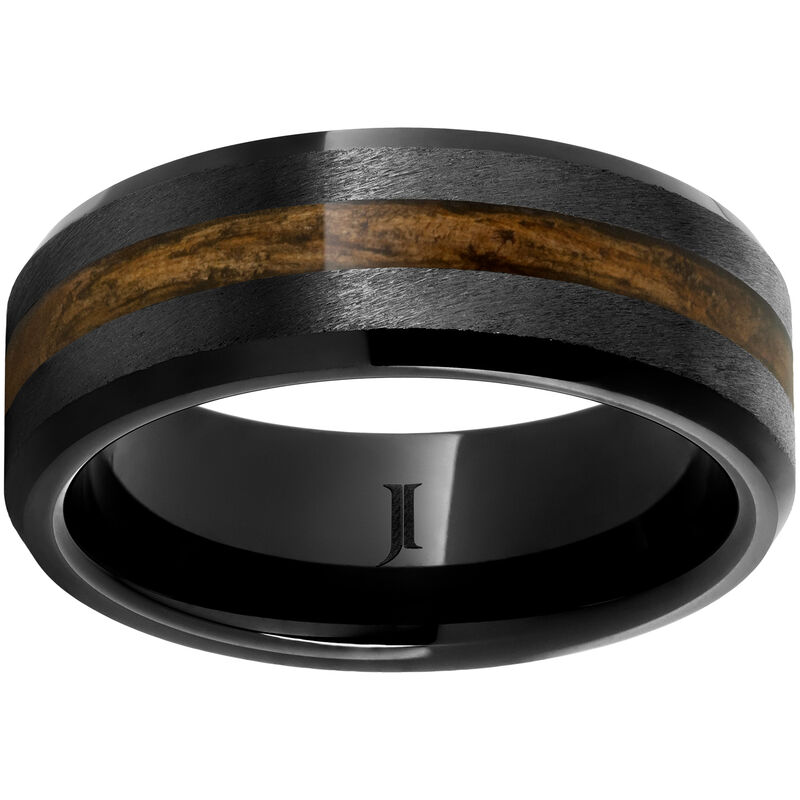 Men's Ceramic Bourbon Inlay & Ceramic Wedding Ring (8mm) image number null