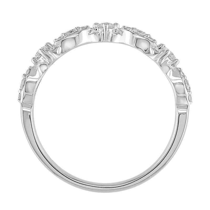 Diamond 1/4ctw. Contour & 14k White Gold Wedding Ring image number null
