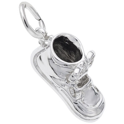 Baby Shoe Charm in Sterling Silver