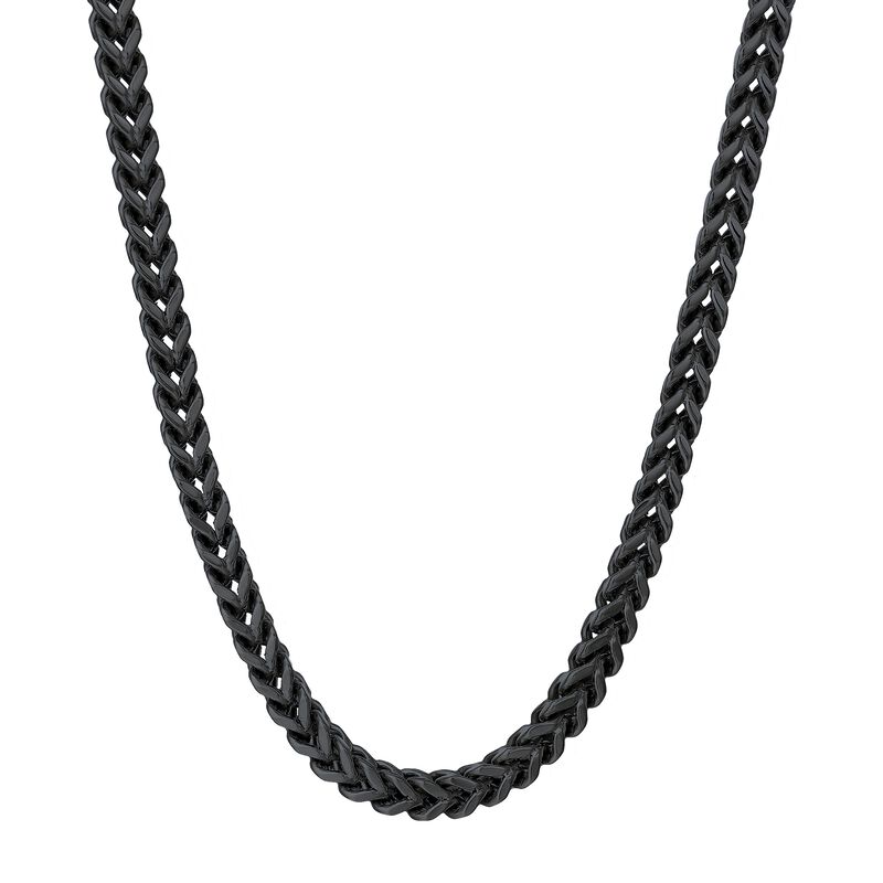 Men's Foxtail 24" Chain 6mm in Black Plated Stainless Steel image number null