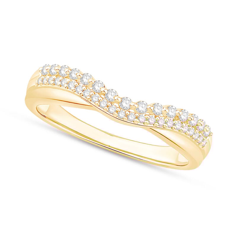Diamond 1/4ctw. Contour & 14k Yellow Gold Anniversary Ring image number null