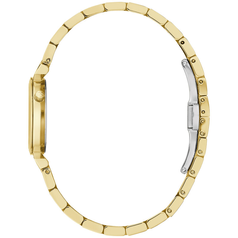 Bulova Ladies' Regatta Black Mother of Pearl Dial Gold Tone Stainless Steel Watch 97P173 image number null