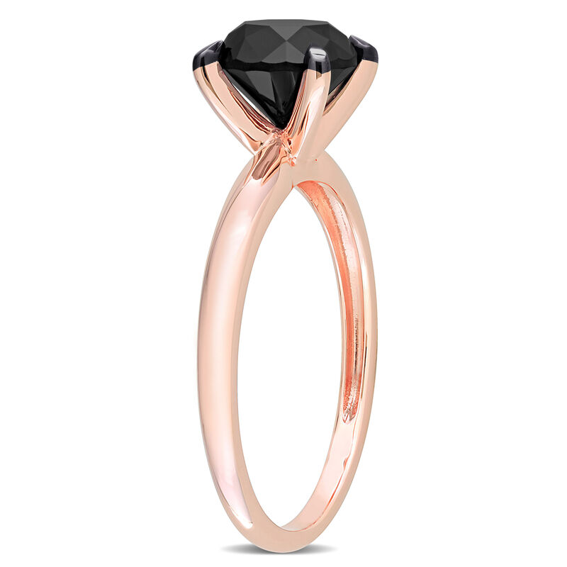 Round-Cut 2ctw. Black Diamond Solitaire Engagement Ring in 14k Rose Gold image number null