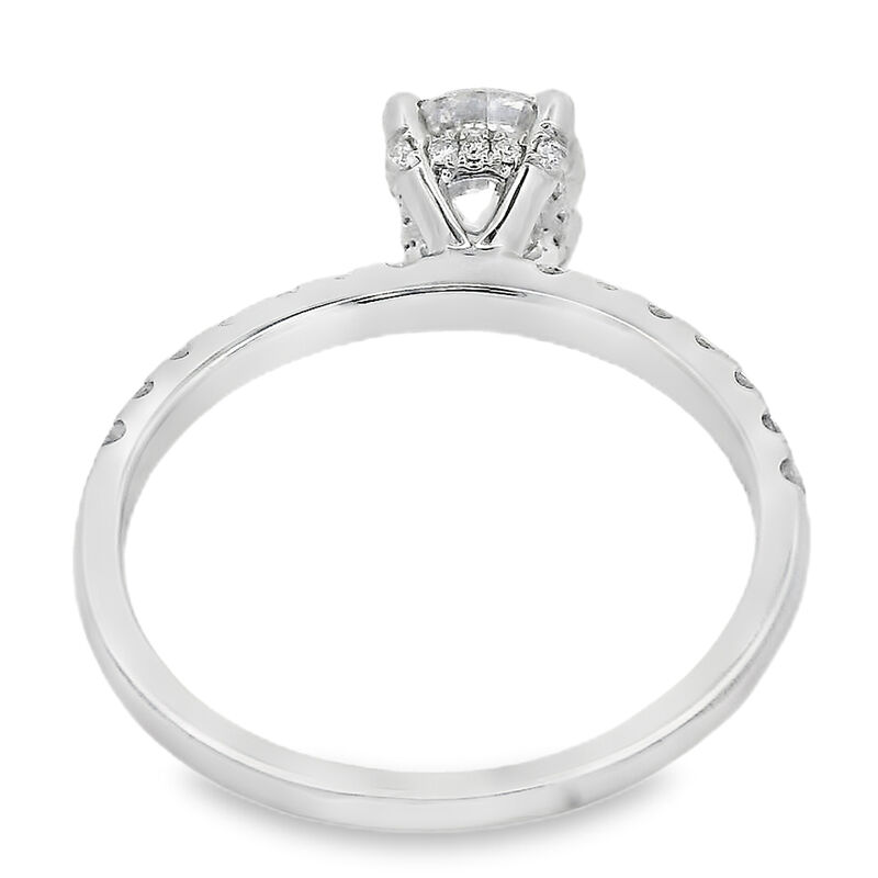 Brilliant-Cut 1 3/8ctw. Diamond Hidden Halo Classic Shank Engagement Ring in 14k White Gold image number null