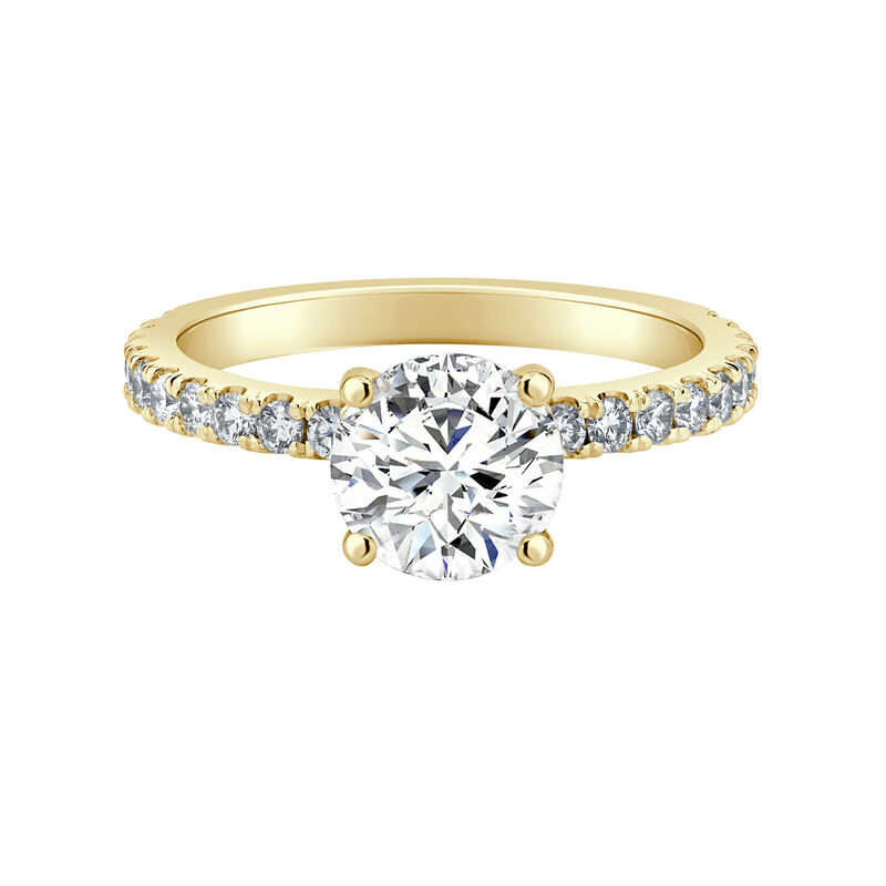 Brilliant-Cut Lab Grown 2.25ctw. Diamond Collar Engagement Ring in 14k Yellow Gold image number null