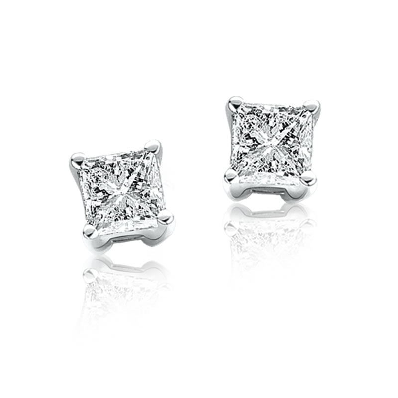 Princess-Cut Diamond Solitaire Earrings 1/3ct. T.W. image number null