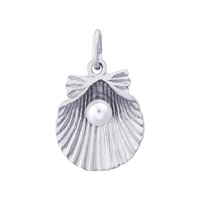 Shell with Pearl Sterling Silver Charm 