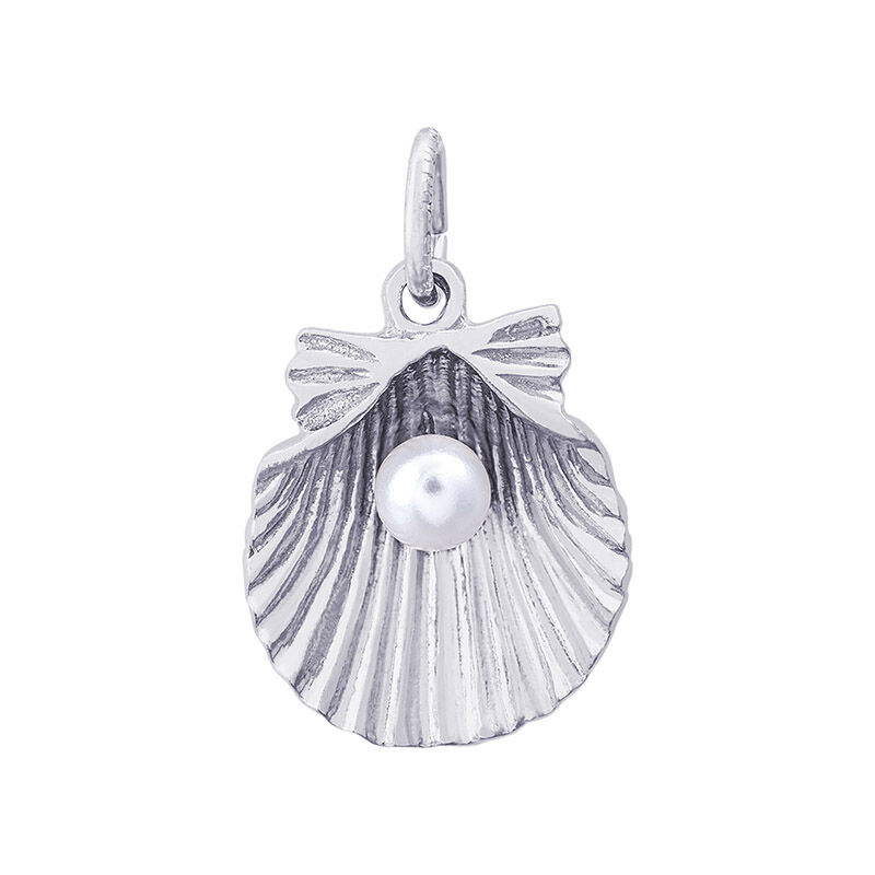 Shell with Pearl Sterling Silver Charm  image number null
