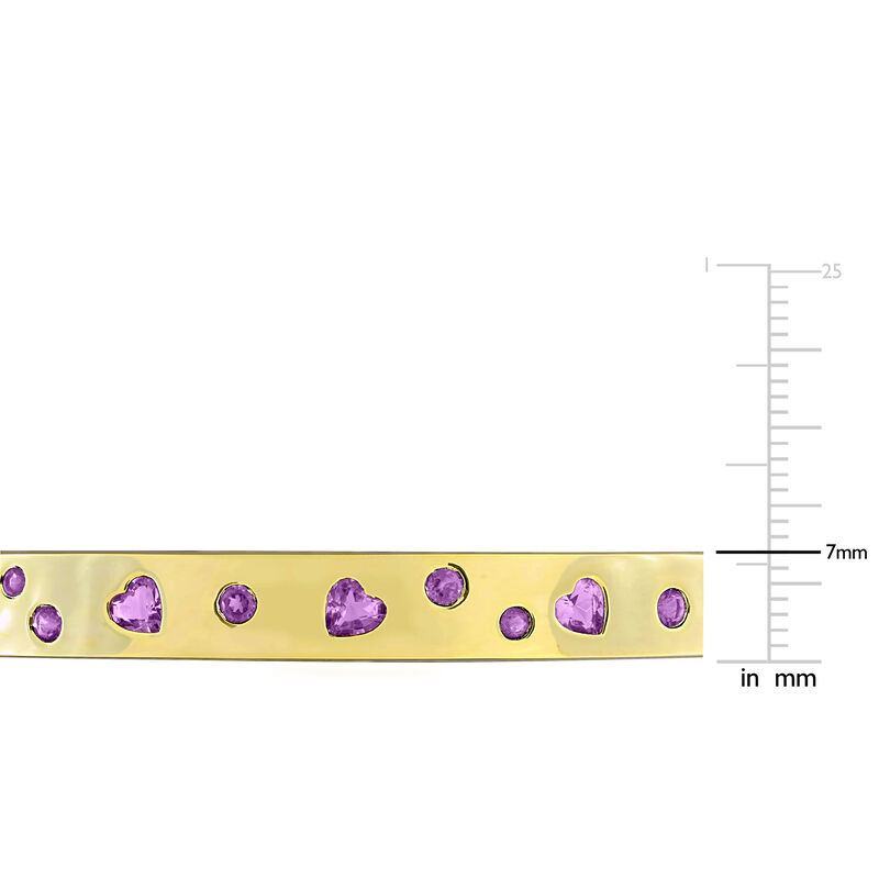 Amethyst & African Amethyst Bangle Bracelet in Gold Plated image number null