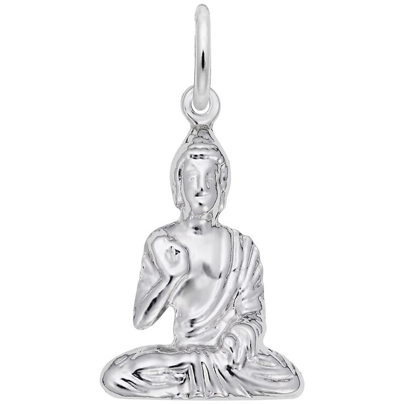 Buddha Charm in 14k White Gold image number null