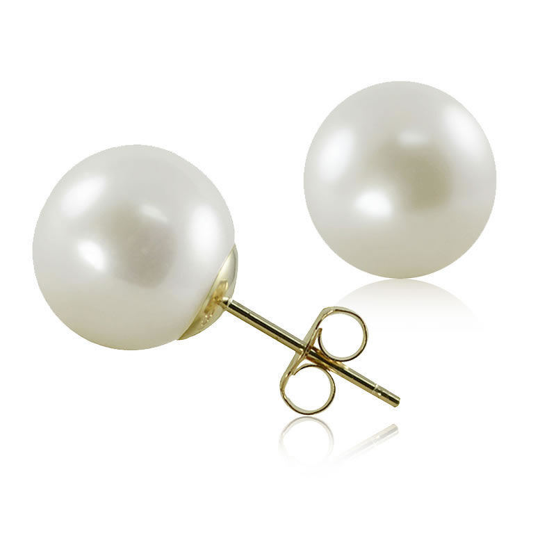 Freshwater Pearl Fashion Stud Earrings in 14k Yellow Gold image number null