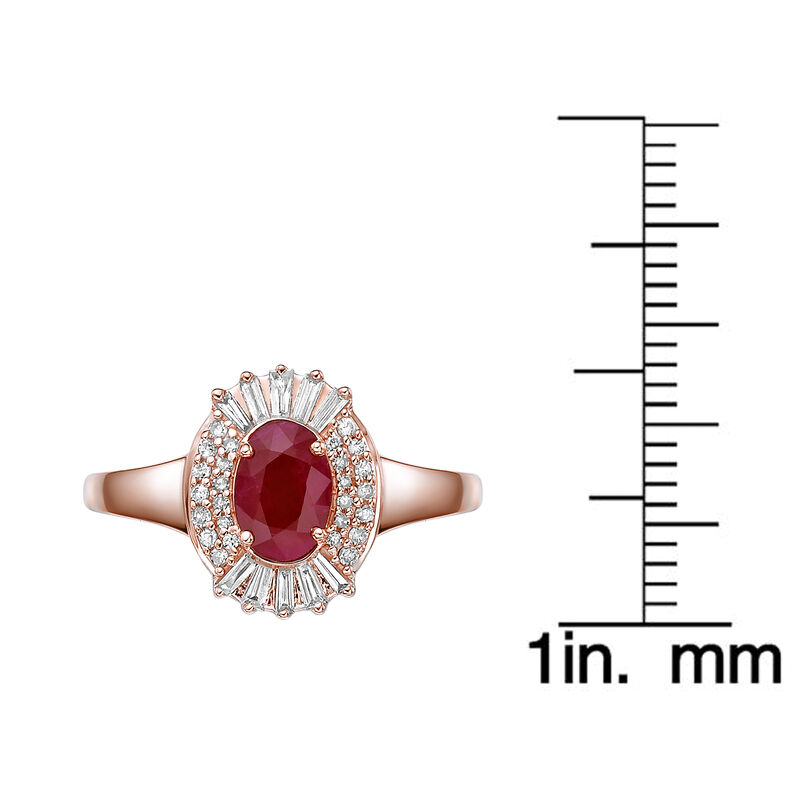 Oval-Cut Ruby & Diamond Ring in 10k Yellow Gold image number null